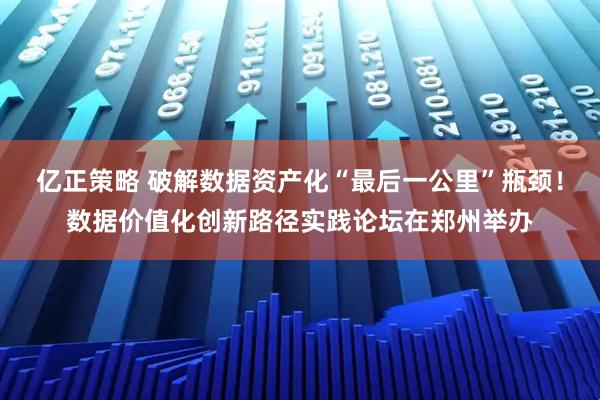 亿正策略 破解数据资产化“最后一公里”瓶颈！数据价值化创新路径实践论坛在郑州举办
